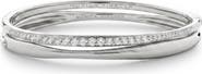 Monica Vinader Nura Lab Grown Diamond Set of 2 Sterling Silver Bangle Bracelets