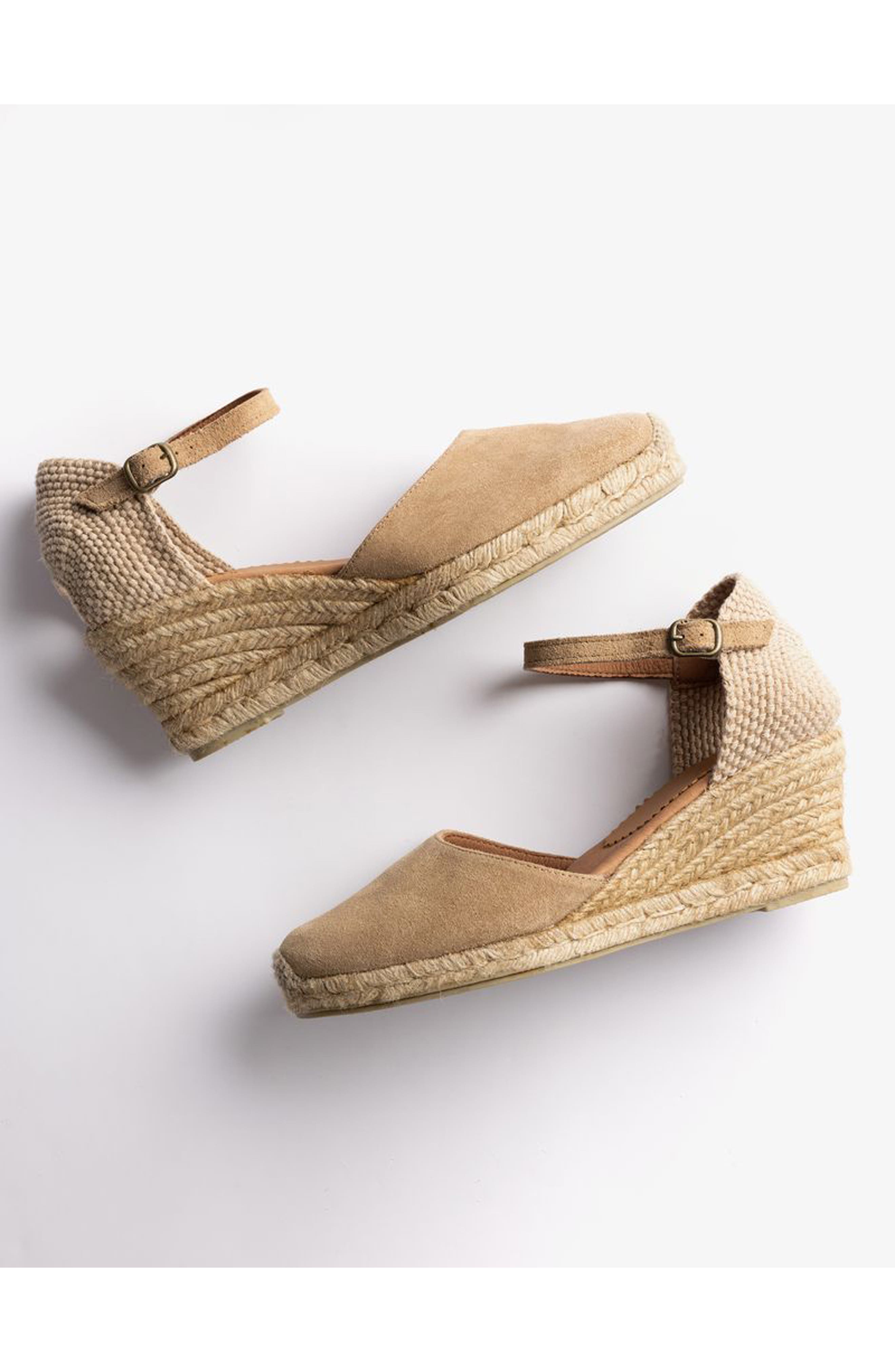 Penelope Chilvers Ankle Strap Espadrille Platform Wedge Pump, Alternate, color, Sand