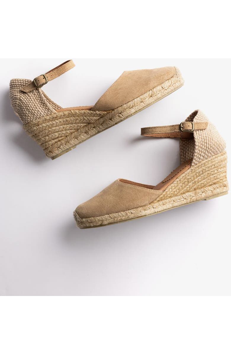 Penelope Chilvers Ankle Strap Espadrille Platform Wedge Pump, Alternate, color, Sand