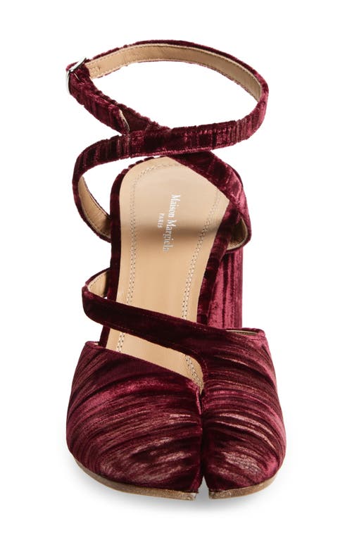 Maison Margiela Chenille Tabi Sandals With Asymmetrical Strap In Red