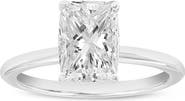 LuvMyJewelry Selene 14K White Gold Cushion Hidden Halo Lab Grown Diamond Engagement Ring - 2.35 Ct