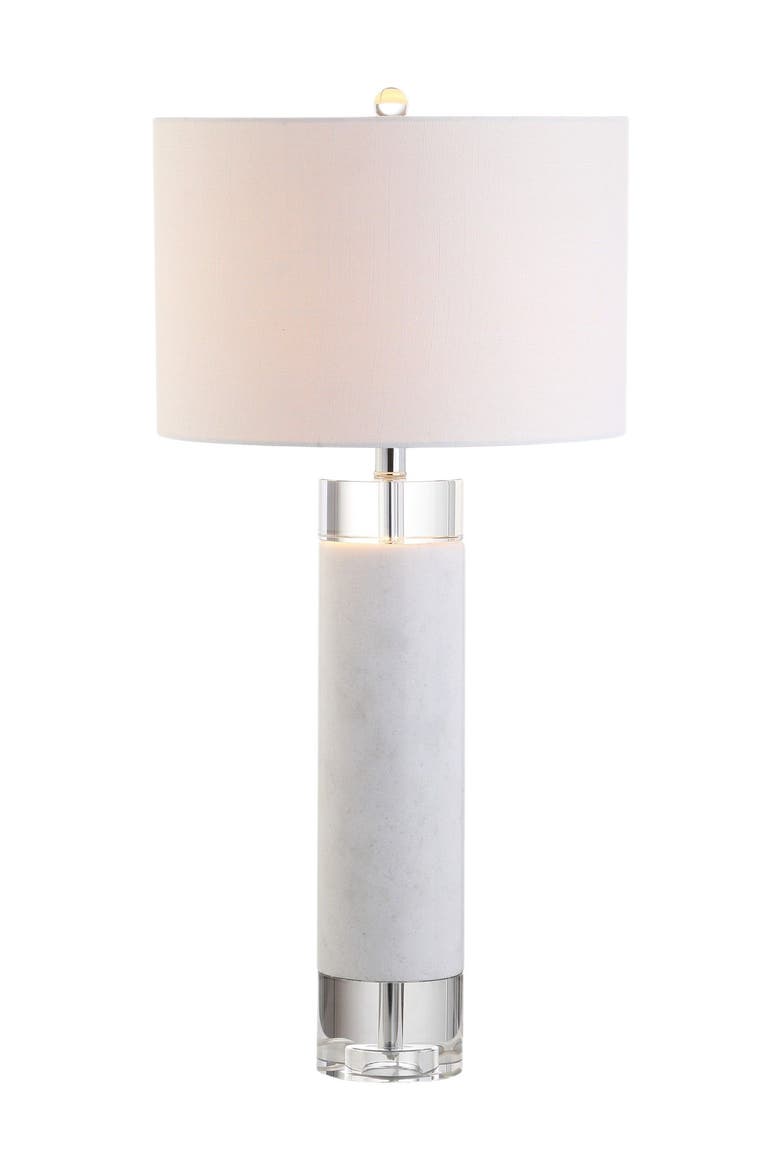 Hunter 32" Marble/Crystal LED Table Lamp, White, Main, color, White/Clear