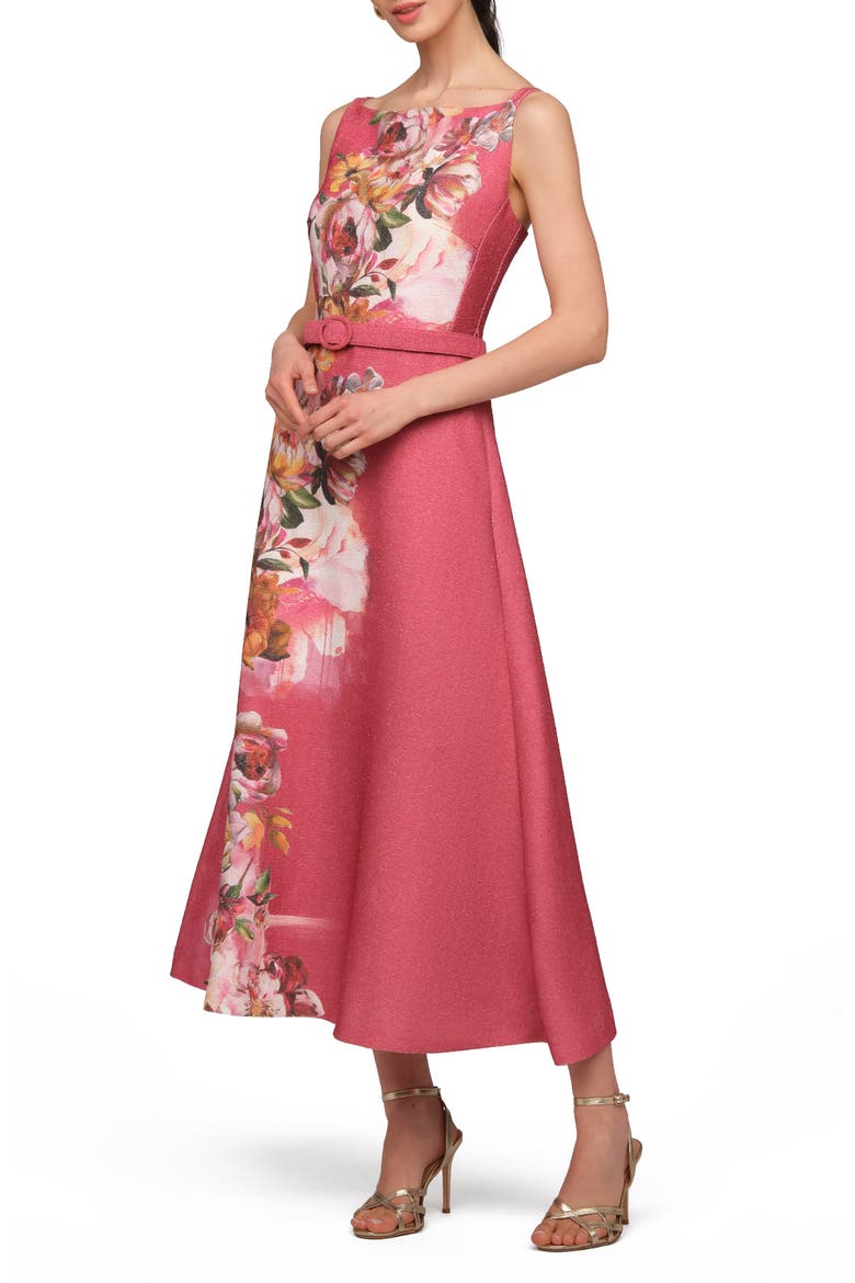 Sylvie Floral Print A-Line Dress, Alternate, color, ANTIQUE ROSE