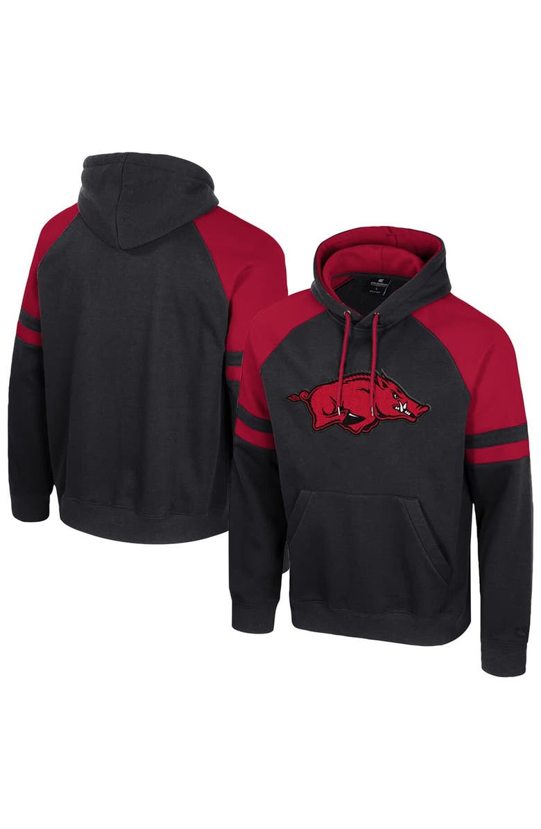 COLOSSEUM Men's Colosseum  Black Arkansas Razorbacks Todd Raglan Pullover Hoodie, Main, color, Black