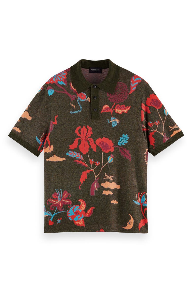 Scotch & Soda Lightweight Jacquard Trim Fit Polo, Main, color,