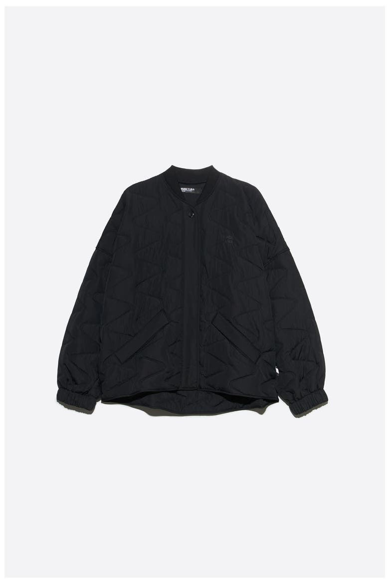 Padded Bomber Jacket, Alternate, color, BLACK