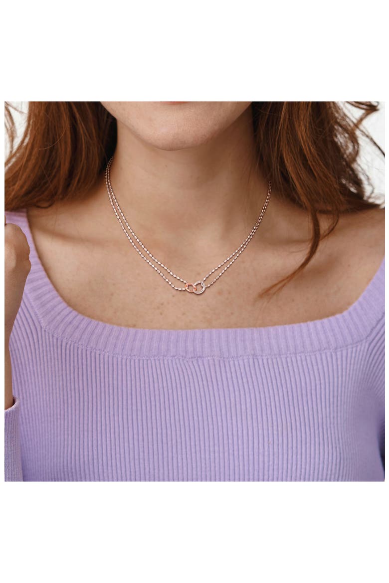 Interlocking Circle Necklace, Alternate, color, SILVER