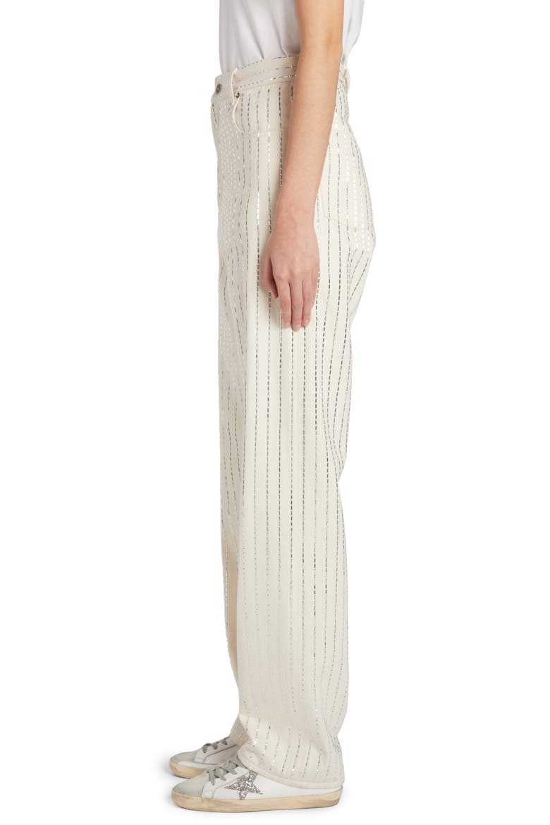 Kim Studded Stripe Cotton Denim Straight Leg Jeans, Alternate, color, HERITAGE WHITE