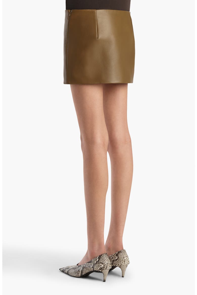Jett Lambskin Leather Miniskirt, Alternate, color, DARK OLIVE