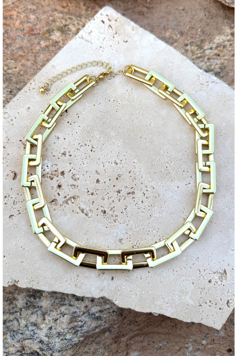 Paper Clip Chain Necklace, Alternate, color, GOLD