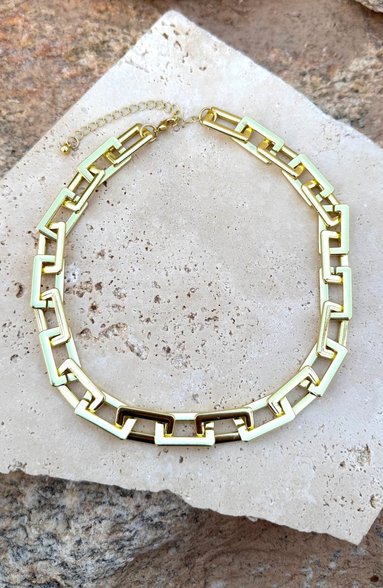 Adornia Paper Clip Chain Necklace, Alternate, color, Gold