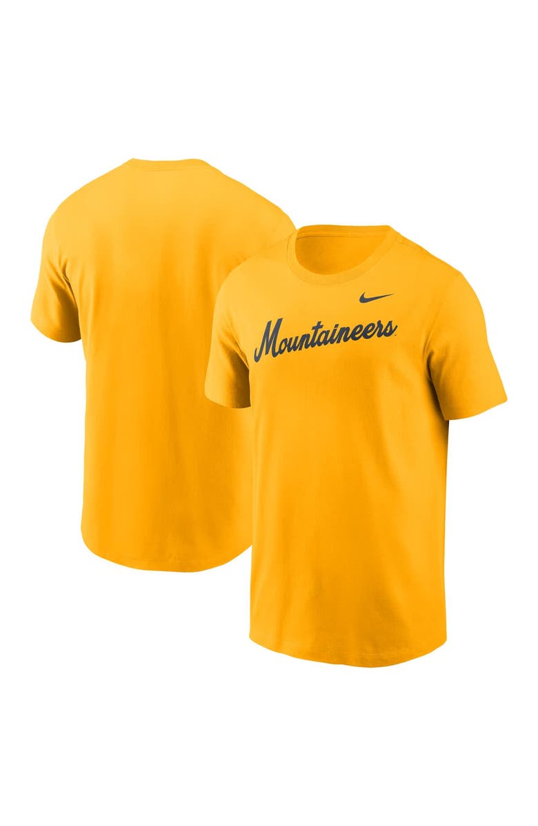 Nike Men's Nike Gold West Virginia Mountaineers Baseball Wordmark T-Shirt, Main, color, 