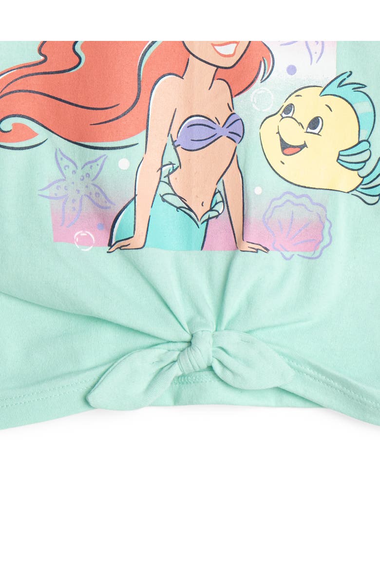 The Little Mermaid Princess Ariel 2-Piece Short Sleeve Tee and Gauze Shorts Set, Alternate, color, Mint Multi Ariel