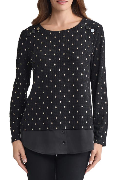 Rivet Accent Metallic Top