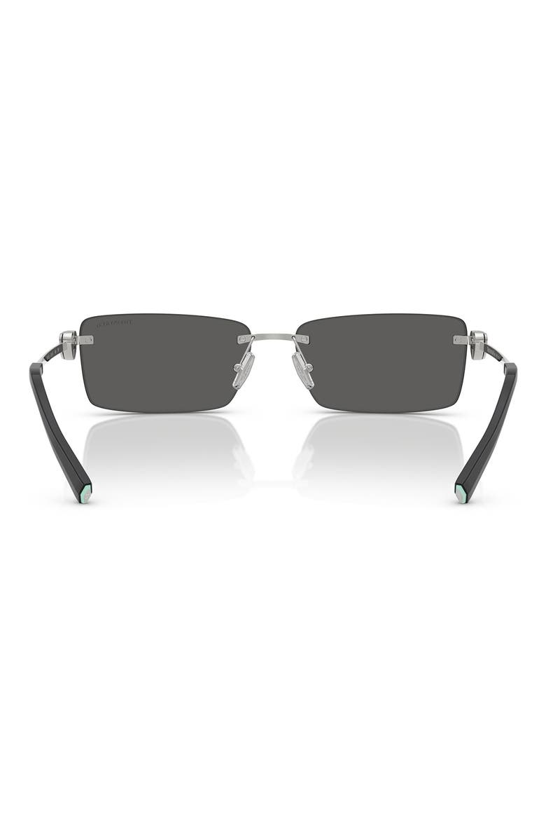 60mm Rectangular Sunglasses, Alternate, color, SILVER