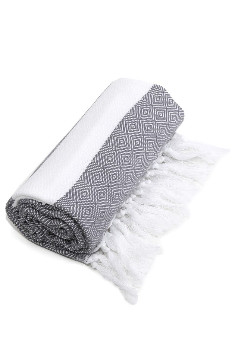 Linum Home Textiles 'Diamond' Turkish Pestemal Towel, Alternate, color, 