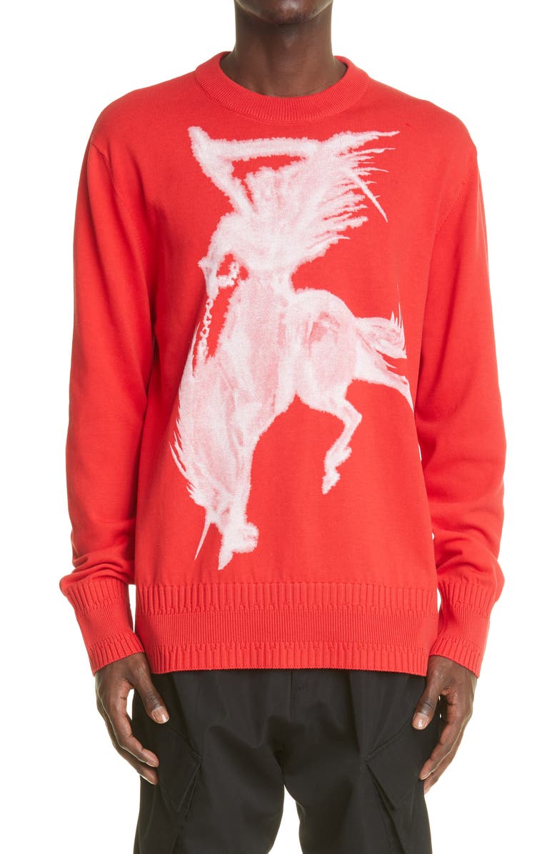 Givenchy Gothic Print Cotton Sweater, Main, color, 