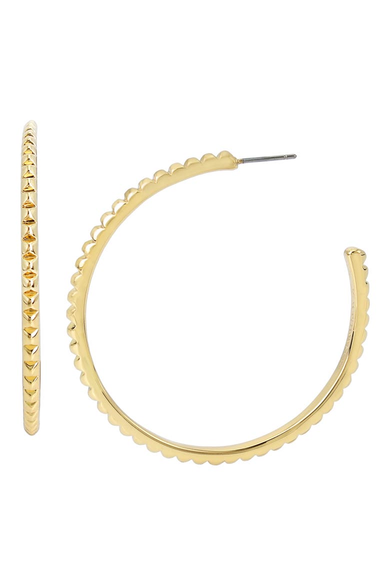 Large Studded Hoop Earrings, Main, color, GOLD