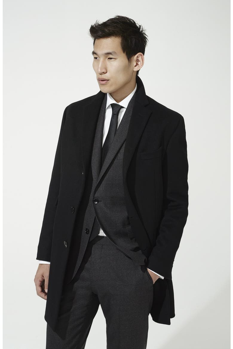 Flatbush Wool Topcoat, Alternate, color, BLACK