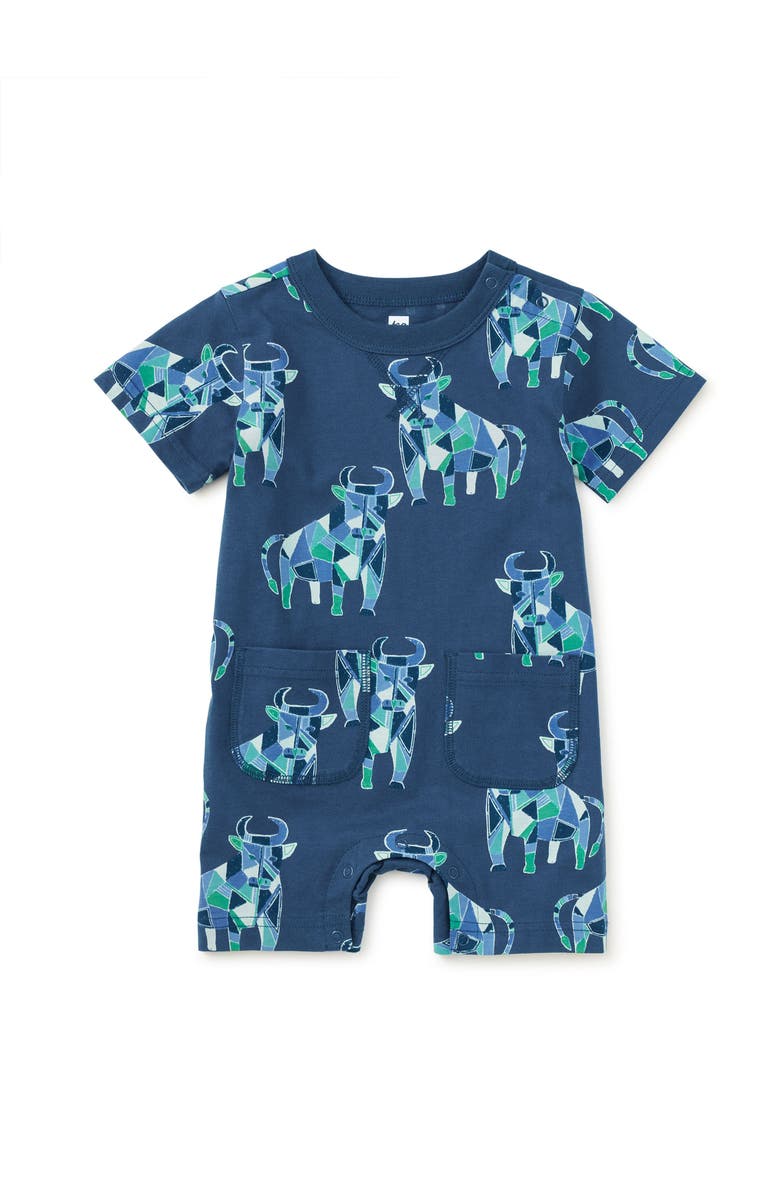 Tea Collection Double Pocket Baby Romper, Main, color, Picasso's Toros