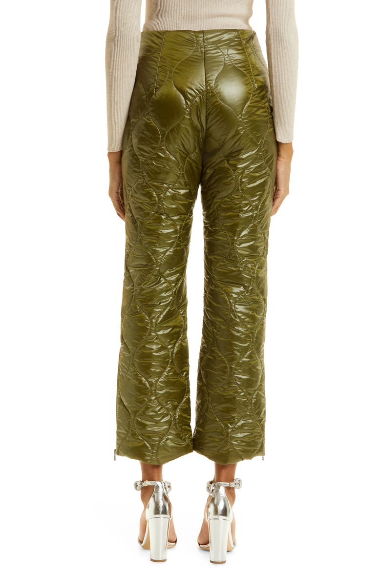 Natara Quilted Zip Hem Crop Pants, Alternate, color, SPHAGNUM