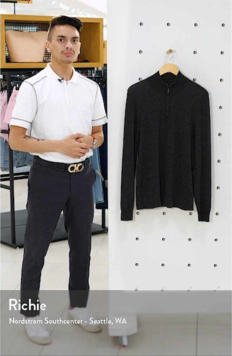 Men's Shop Quarter Zip Lightweight Cashmere Sweater, sales video thumbnail