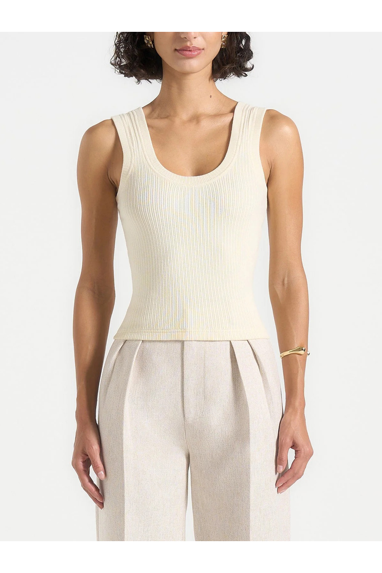 Scoop Neck Rib Tank, Alternate, color, cream