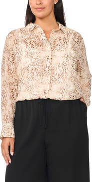 Halogen® Hidden Placket Button Down Shirt