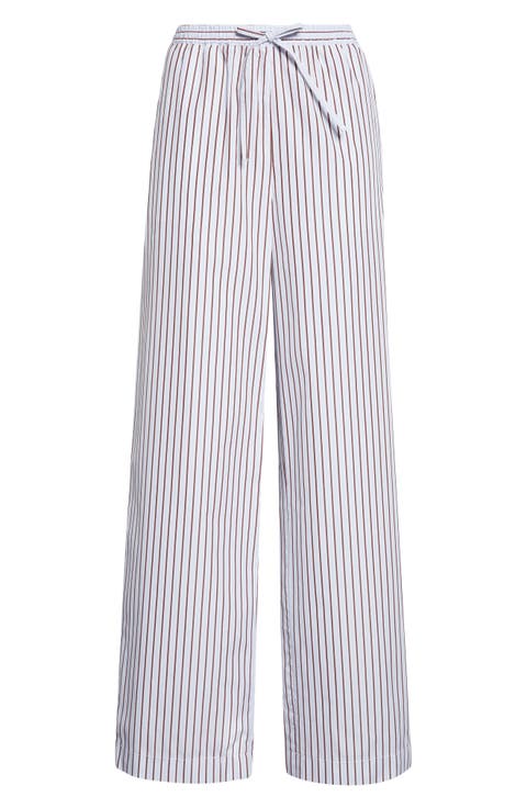 Cisco Stripe Cotton Poplin Drawstring Pants