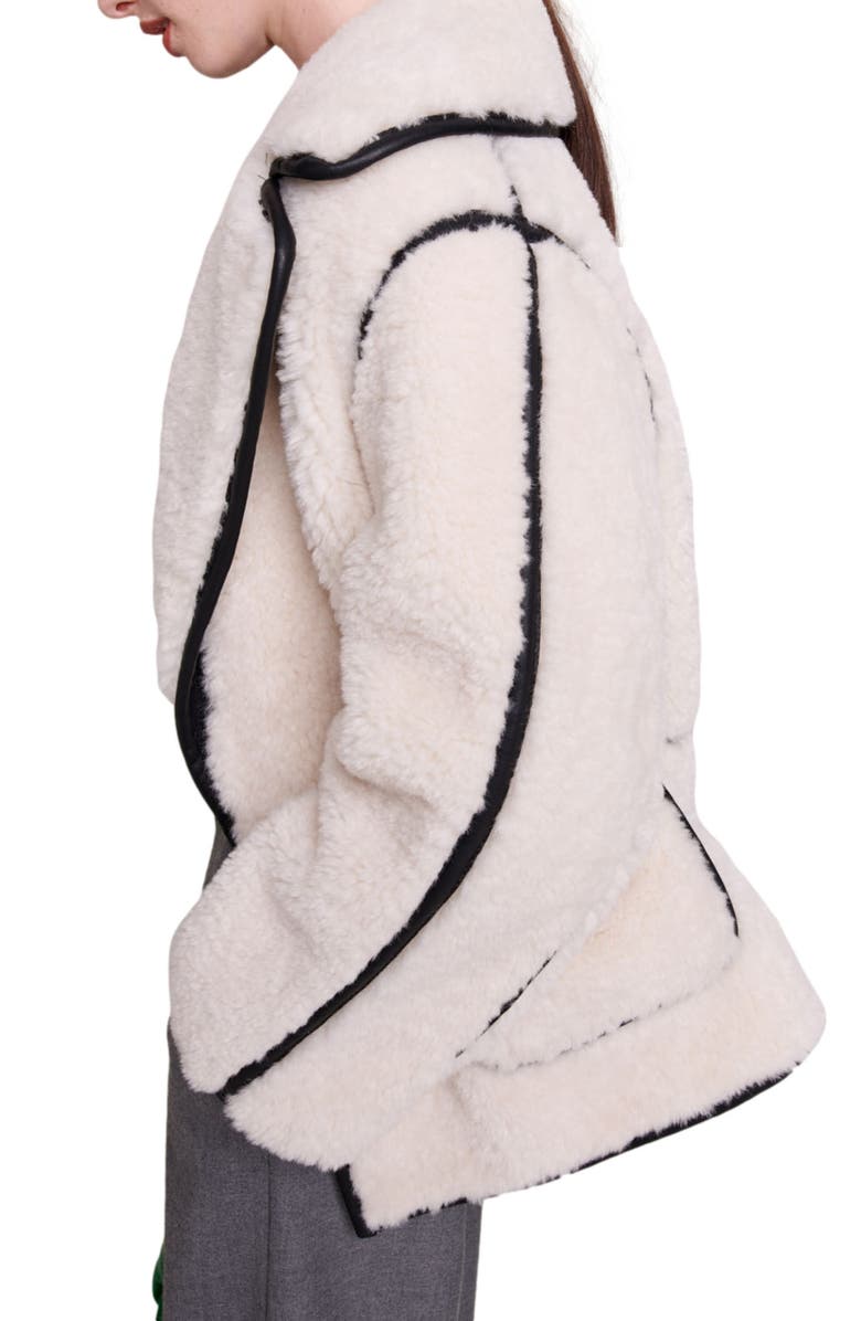 maje Oversize Faux Fur Jacket, Alternate, color,