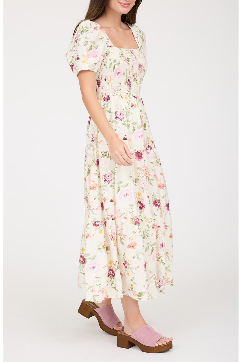 Smocked Midi Dress, Alternate, color, IVORY