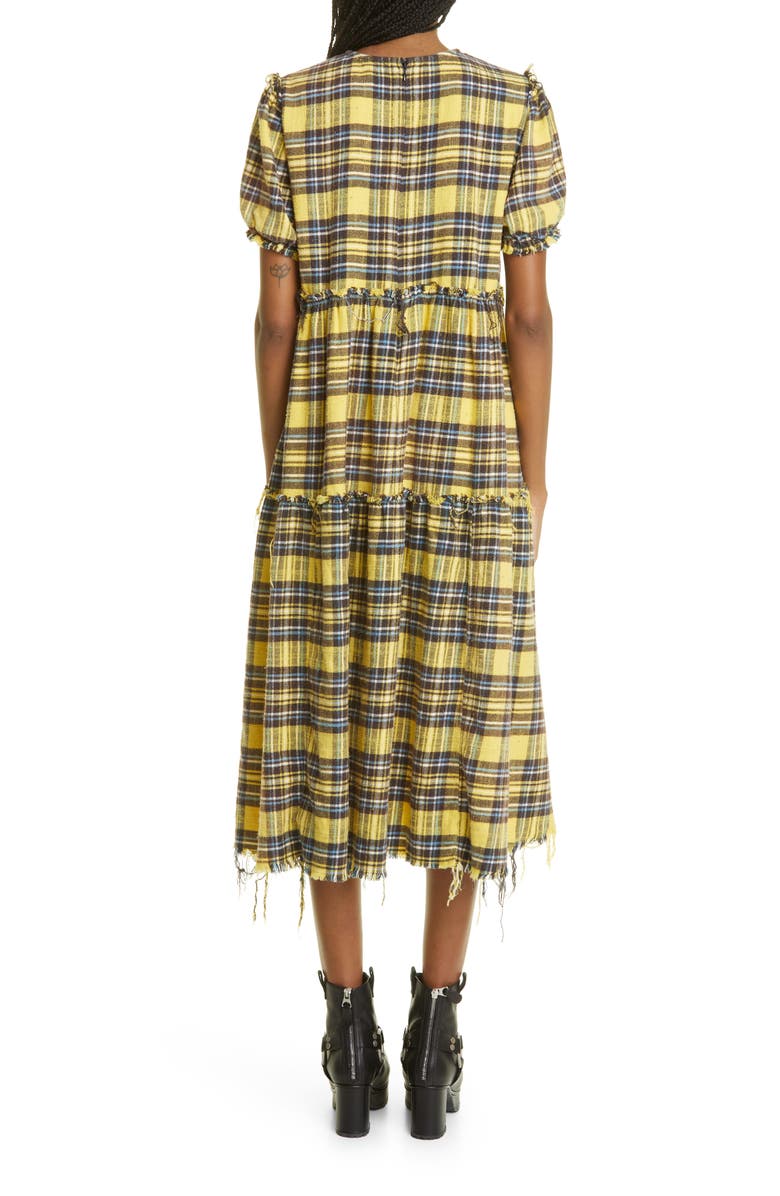 R13 Plaid Distressed Cotton Flannel Maxi Dress, Alternate, color,