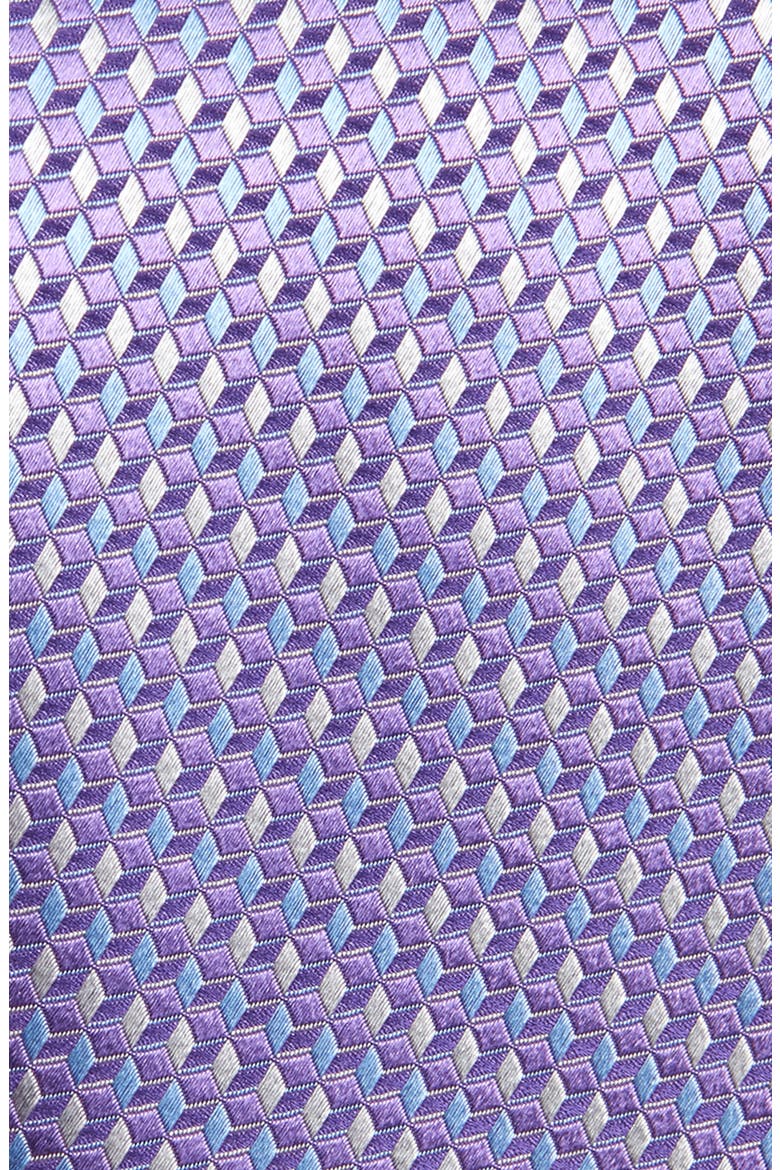 Geometric Silk Tie, Alternate, color, LILAC