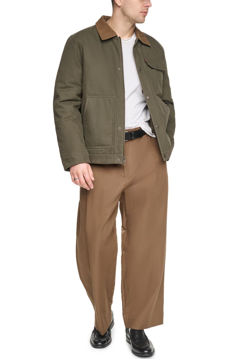 Cotton Canvas Zip Jacket, Alternate, color, OLIVE