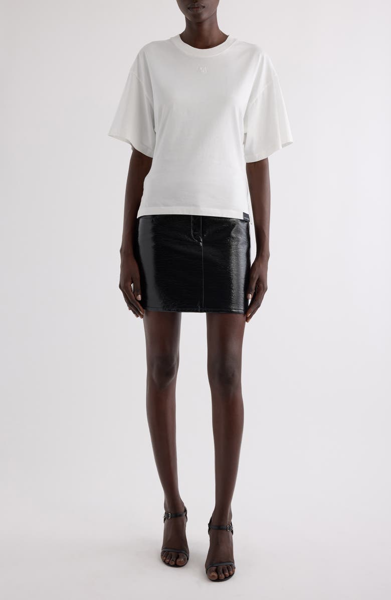 Courrèges Embroidered Logo T-Shirt, Alternate, color, Heritage White