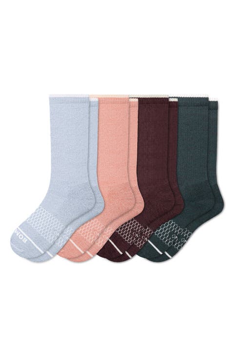 4-Pack Merino Wool Blend Calf Socks