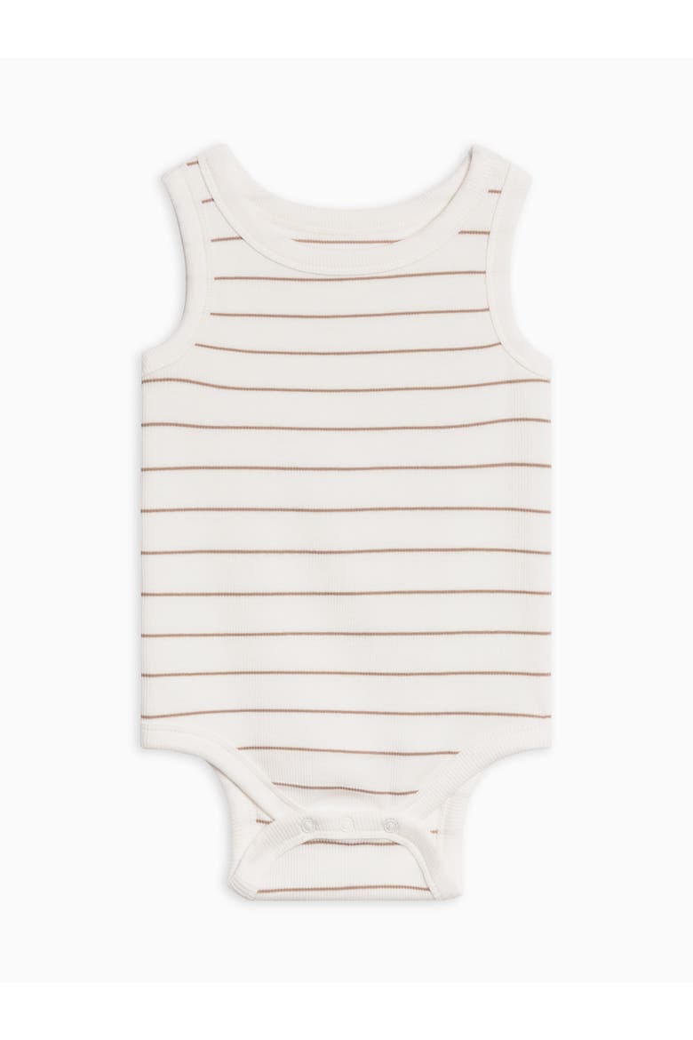 Organic Cotton Jett Ribbed Tank Bodysuit, Main, color, Dario Stripe / Oat