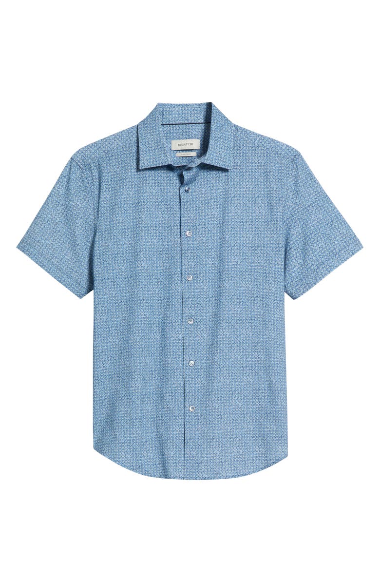 Bugatchi Miles OoohCotton<sup>®</sup> Abstract Print Short Sleeve Button-Up Shirt, Alternate, color, 