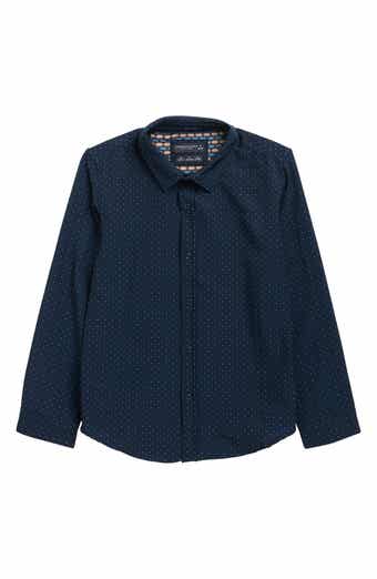 DENIM AND FLOWER Kids' Dotted Long Sleeve Button-Up Shirt