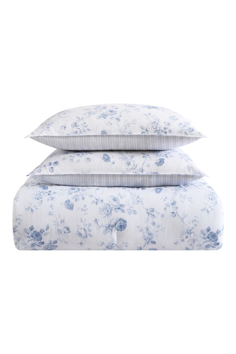 Belinda Cotton Comforter Set, Main, color, CHAMBRAY BLUE