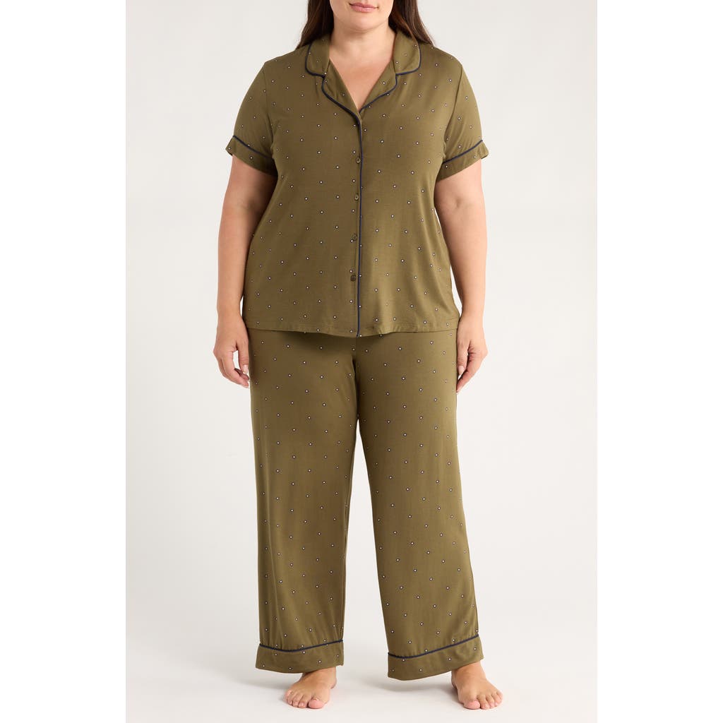 Nordstrom Moonlight Eco Crop Pajamas In Green