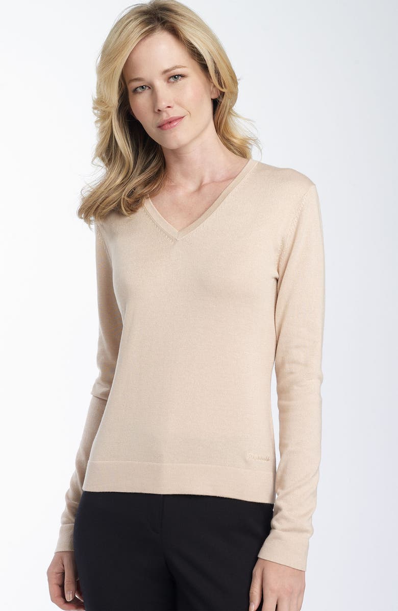 F. Façonnable Façonnable V-Neck Merino Wool Sweater, Main, color,
