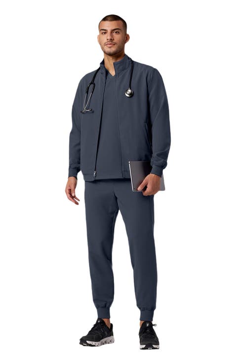 Wolfe Men's 6-Pocket Classic Scrub Jacket
