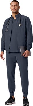 JAANUU Wolfe Men's 6-Pocket Classic Scrub Jacket