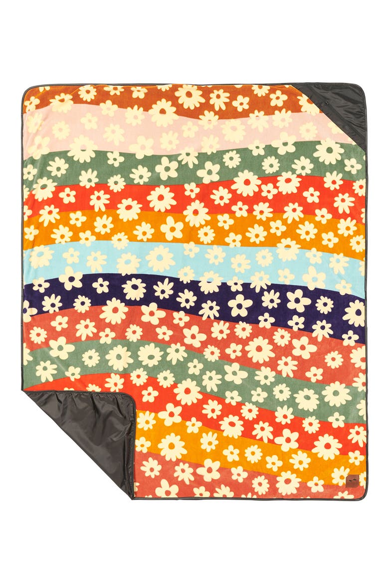 Joplin Floral Recycled Polyester Fleece Camp Blanket, Main, color, ORANGE MULTI