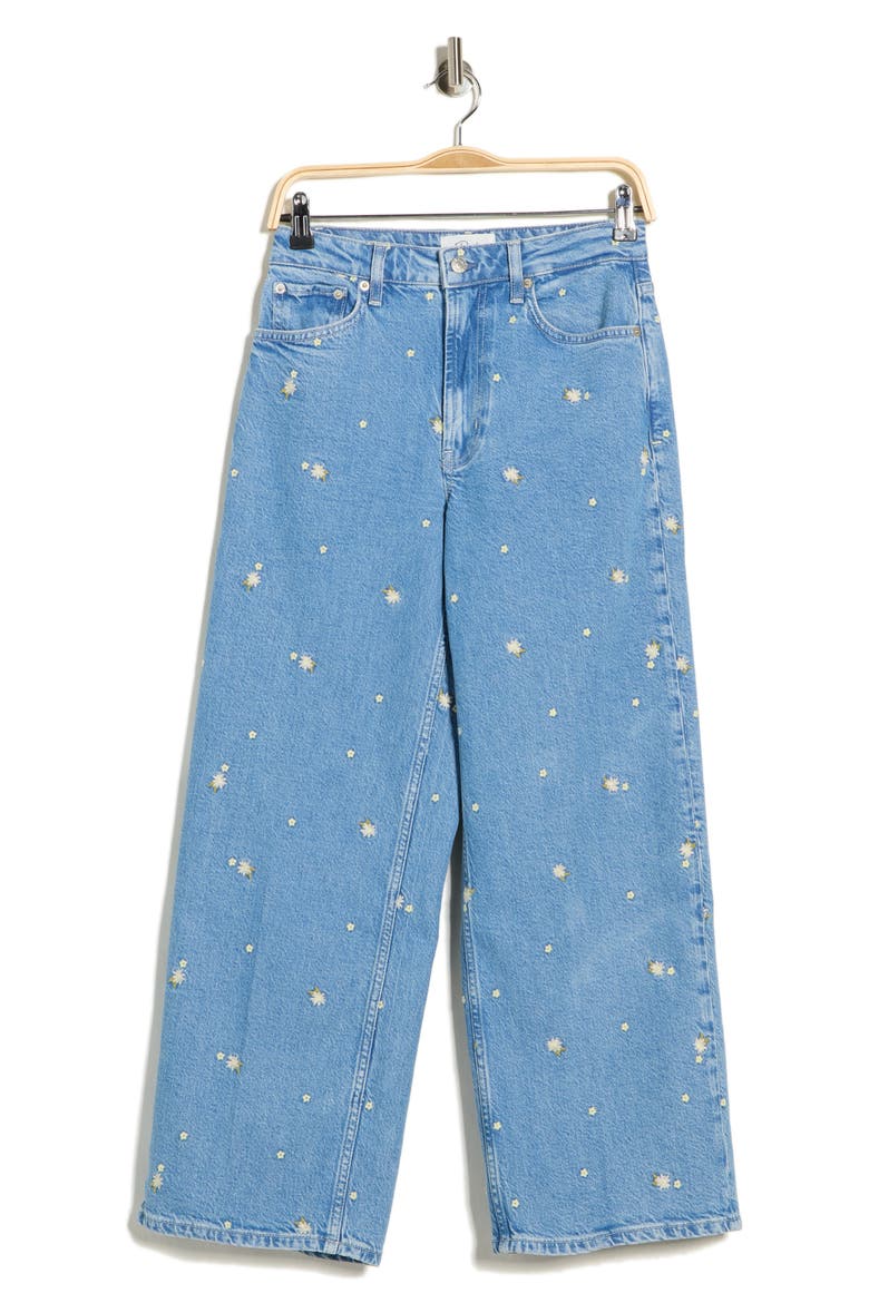 Getty Crop Straight Leg Jeans, Alternate, color, INDIGO FLORAL