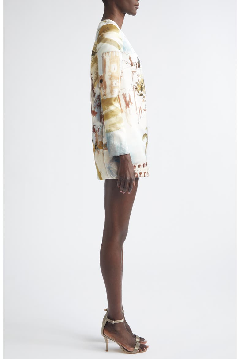 Dominican Landscape Long Sleeve Minidress, Alternate, color, BLUE GREEN MULT