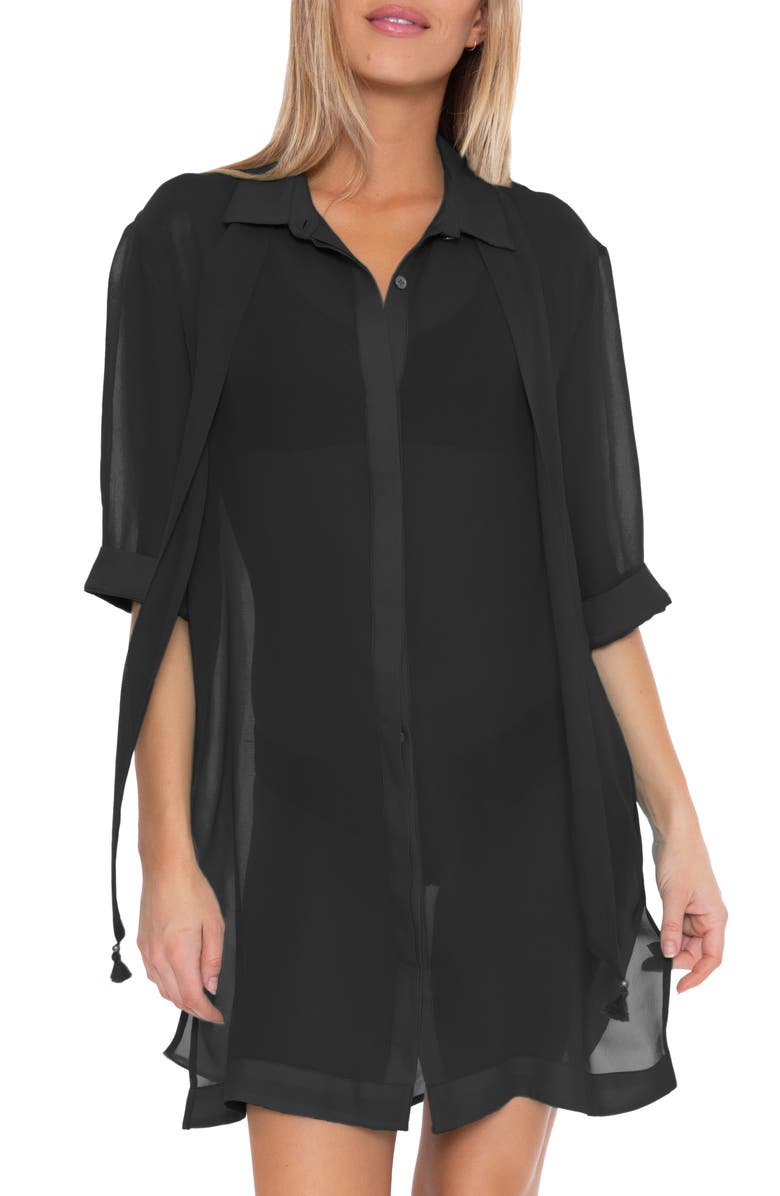 Trina Turk Sicily Cover-Up Shirtdress, Main, color, 