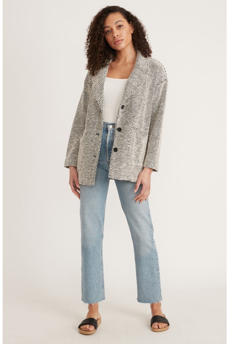 Birdseye Blazer, Alternate, color, BLACK/ WHITE CONTRAST