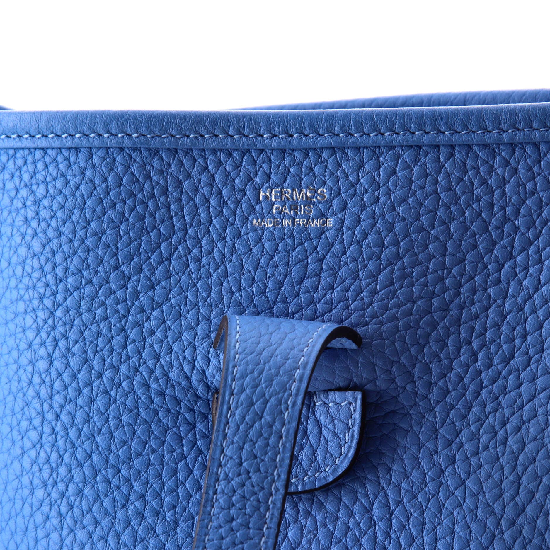 Pre-Owned Hermes Evelyne Bag Gen III Clemence PM, Alternate, color, Bleu Paradis